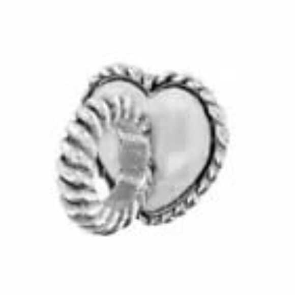 1 Brighton Corina Ring Bead Charm spacer crystal heart gold silver NWOT $24 - Picture 3 of 3